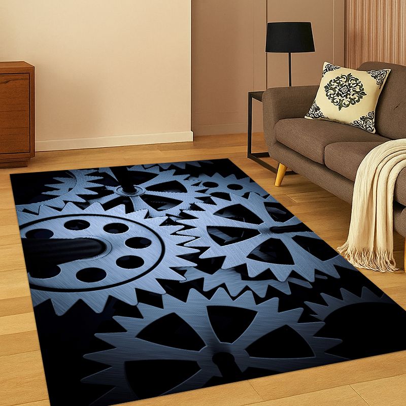 Motorcycle Gear Wash - Retro Metal Mechanical Wheel Gear Carpet