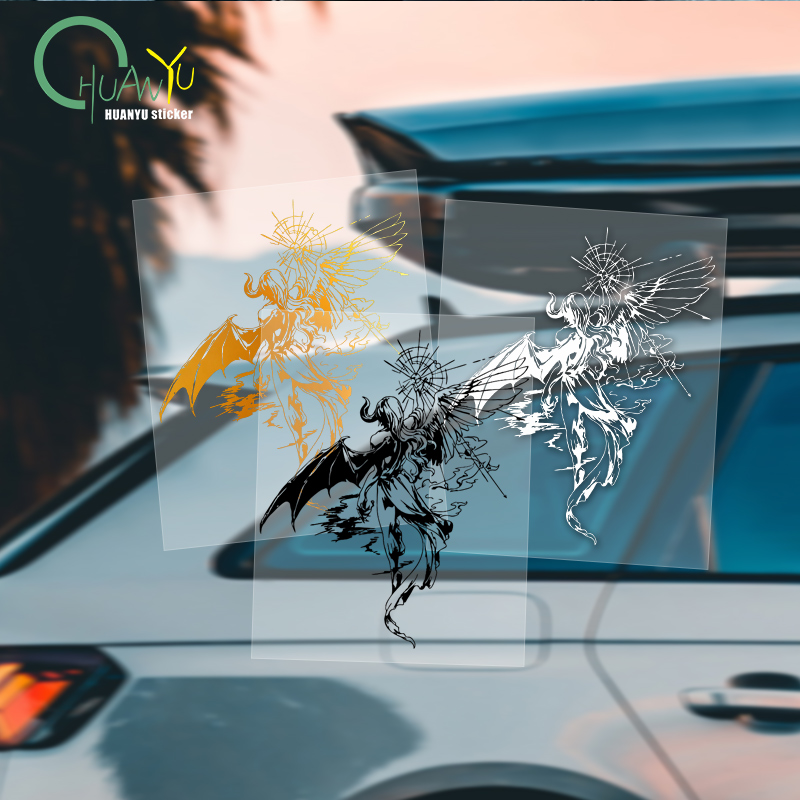 Motorcycle Gear Outfit - Demon Bat Wing Car Sticker, Dark