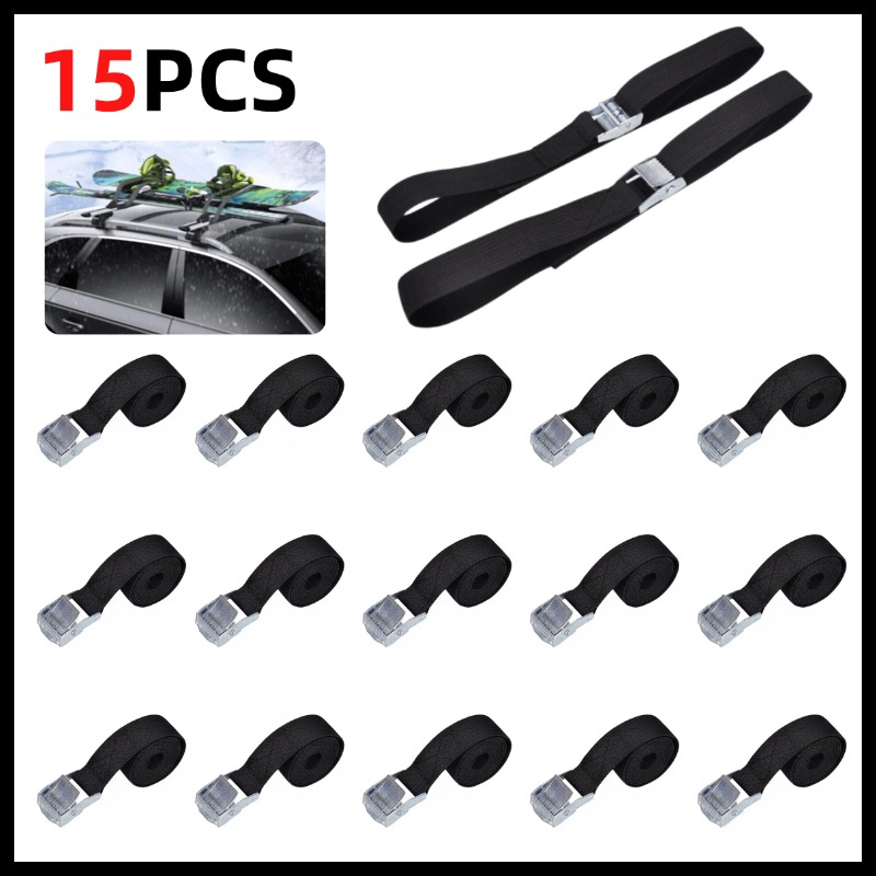 Motorcycle Gear Backpack - 10PCS 40cm Black Buckle Tie-Down Belt
