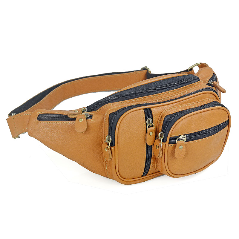 Men Genuine Leather Waist Pack - огляд і ціна Motorcycle Gear Backpack