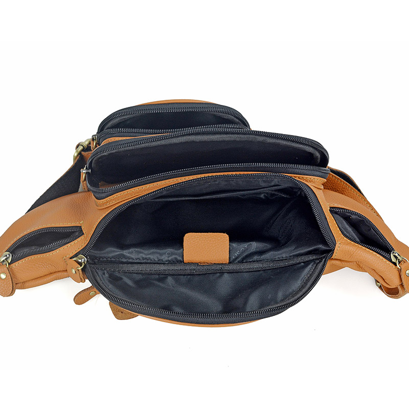 Men Genuine Leather Waist Pack - огляд і ціна Motorcycle Gear Backpack