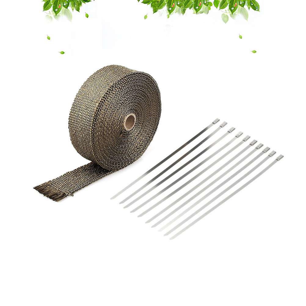 10Pcs Exhaust Wrap Titanium Hi - огляд і ціна Exhaust Wrap Titanium