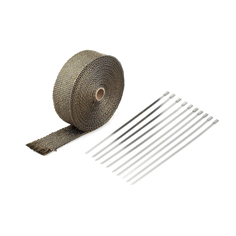 10Pcs Exhaust Wrap Titanium Hi - огляд і ціна Exhaust Wrap Titanium